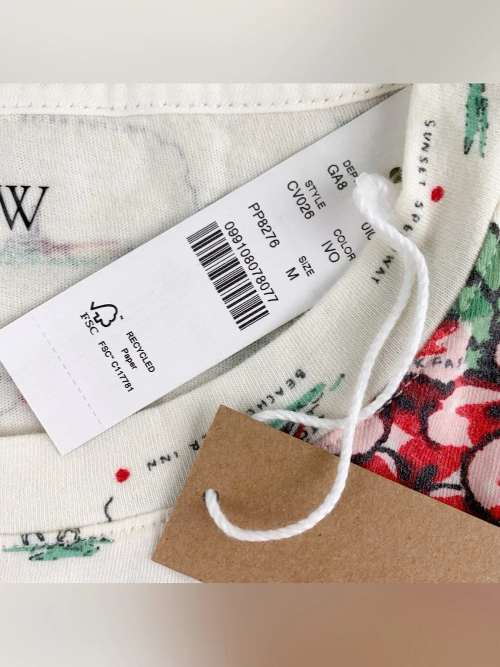 J Crew New Broken-in jersey relaxed-fit map graphic T-shirt short sleeve floral